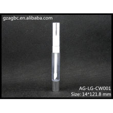 Plástico transparente y vacío tubo de brillo labial AG-LG-CW001, empaquetado cosmético de AGPM, colores/insignia de encargo